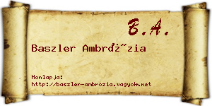 Baszler Ambrózia névjegykártya